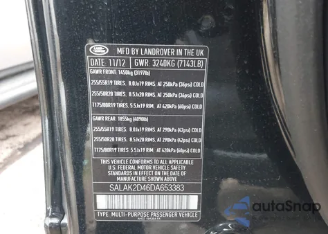 2013 Land Rover Lr4 z USA, uszkodzony, nr VIN SALAK2D46DA653383